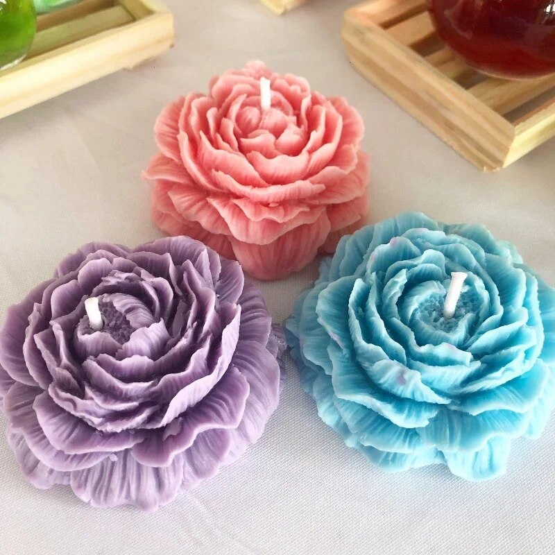 Candle Making For Beginners - 3D Pioen Kaars Siliconen Mal DIY