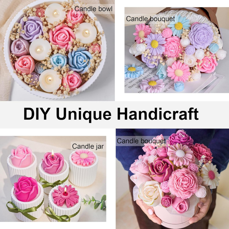 5-delige bloemkaarsvormset, 3D - Candle Making For Beginners recensie en prijs